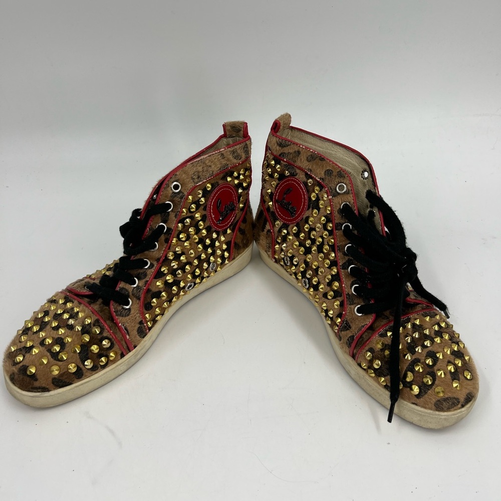 Christian Louboutin animal print spiked sneakers